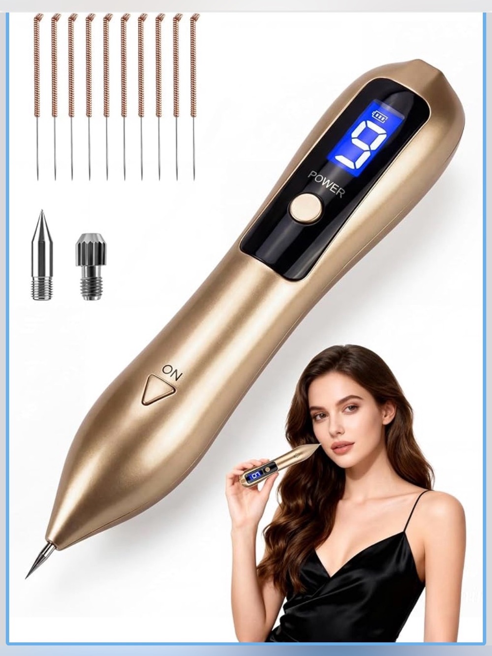Skin Tag Remover Pen, Electric Beauty Tool
9-Level Control, LCD Display, LED
